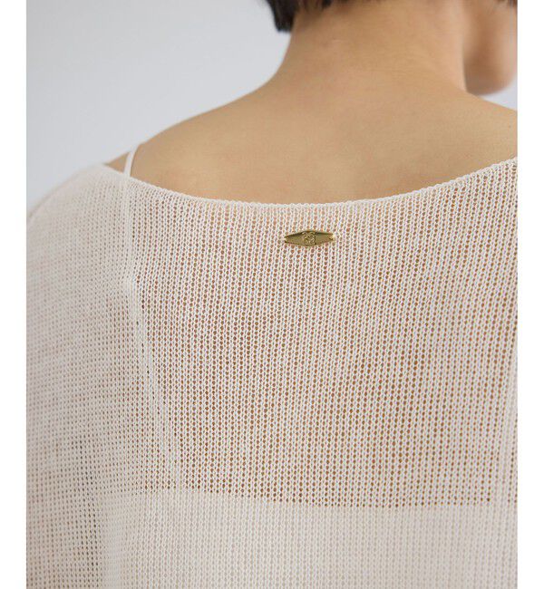 SALON adam et rope'「オーガニックリネンシアーボートネックプルオーバー」|ニット・セーター|