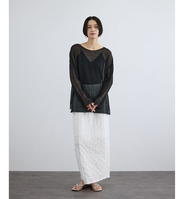 SALON adam et rope'「オーガニックリネンシアーボートネックプルオーバー」|ニット・セーター|