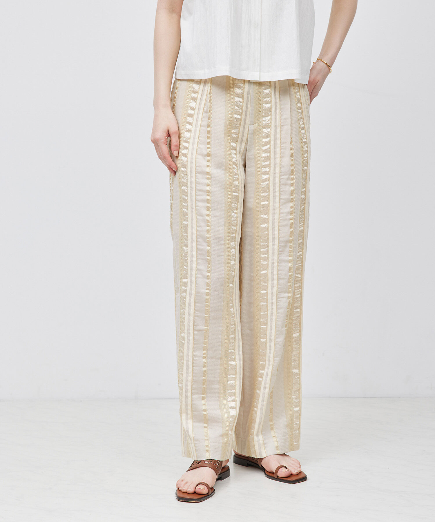 ROPE「ジャガードストライプリラックスパンツ」|その他|