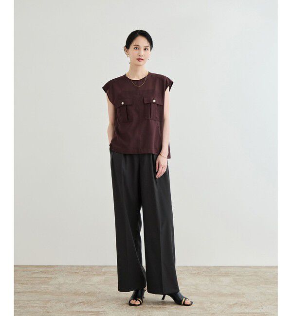 ROPE「【撥水】ウールタックトラウザーパンツ【雑誌掲載】」|チノ|