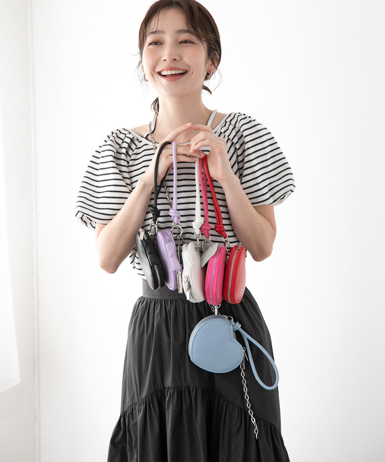 VIS「【6色展開】ハートポーチスマホショルダーバッグ」|ショルダー・メッセンジャー|