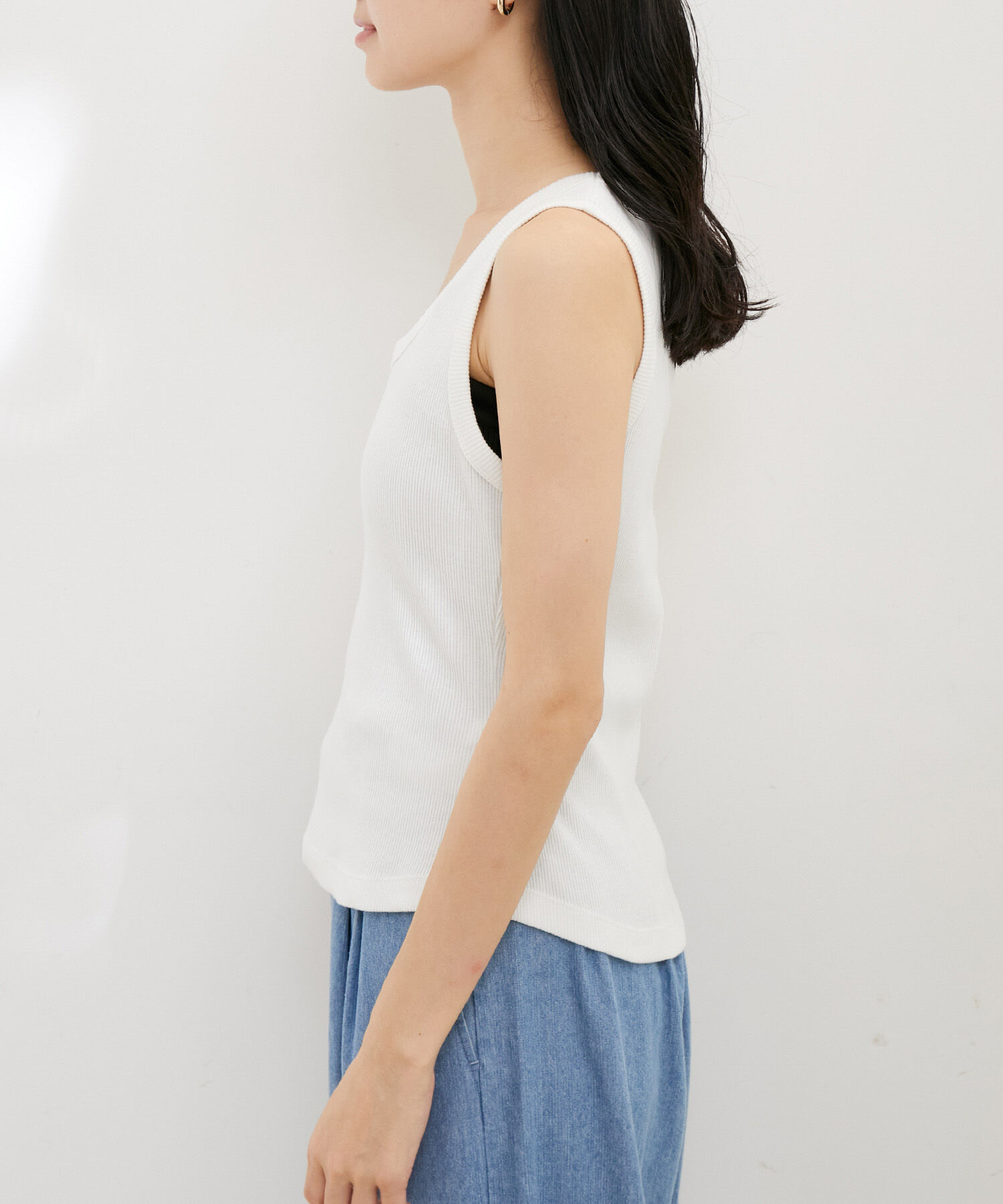 VIS「【洗える】フロントロゴ刺繍タンクトップ」|タンクトップ|