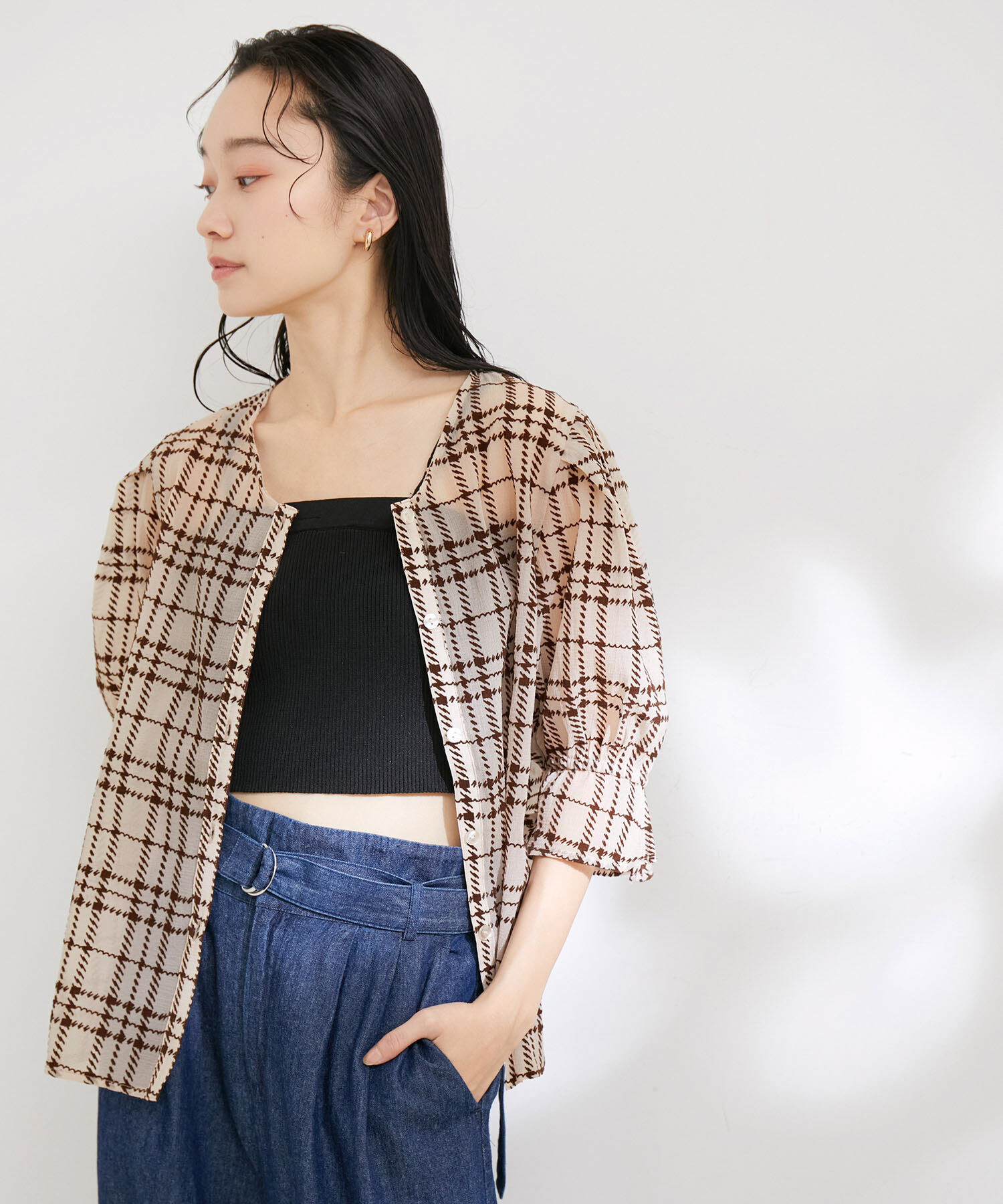 VIS「【選べる素材】アソートボウタイリボンブラウス」|シャツ・ブラウス|