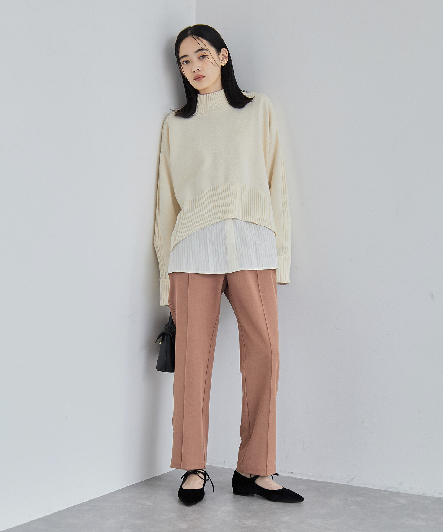 VIS「【アンチピリング/洗える】サイドスリットニットプルオーバー【WEB限定カラー】」|ニット・セーター|