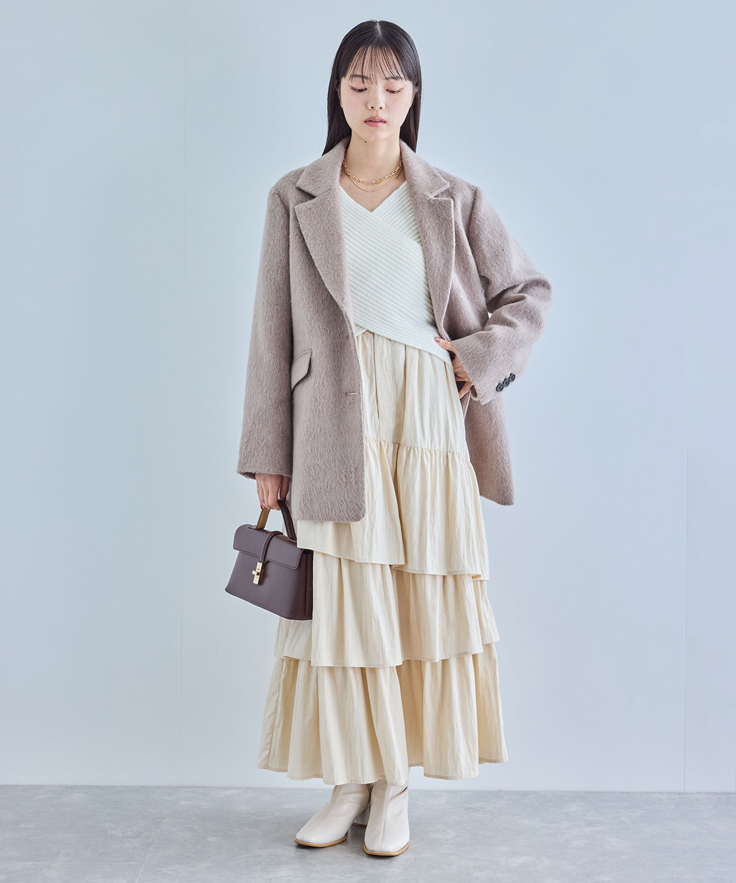 VIS「ふんわりカシュクールニットプルオーバー」|ニット・セーター|