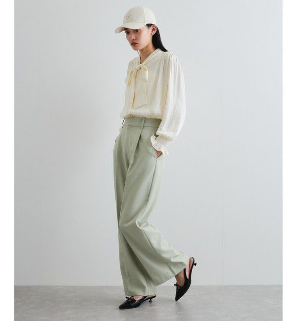 VIS「【前後2WAY】割繊ボウタイブラウス【洗える】」|シャツ・ブラウス|