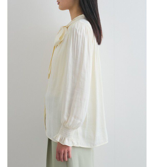 VIS「【前後2WAY】割繊ボウタイブラウス【洗える】」|シャツ・ブラウス|