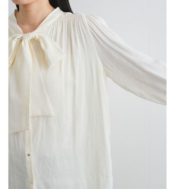 VIS「【前後2WAY】割繊ボウタイブラウス【洗える】」|シャツ・ブラウス|