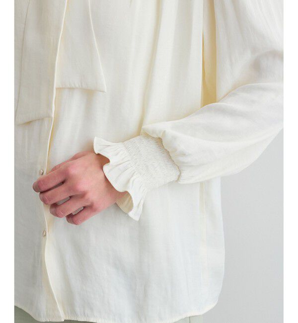 VIS「【前後2WAY】割繊ボウタイブラウス【洗える】」|シャツ・ブラウス|