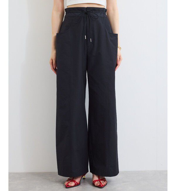 VIS「【接触冷感/洗える】ドロストワイドパンツ」|チノ|