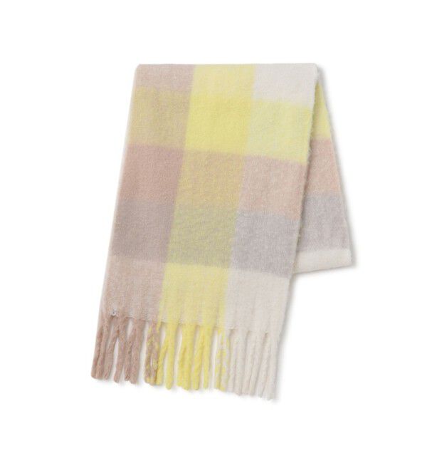 VIS「ふわふわフリンジチェックマフラー/静電気防止」|マフラー|