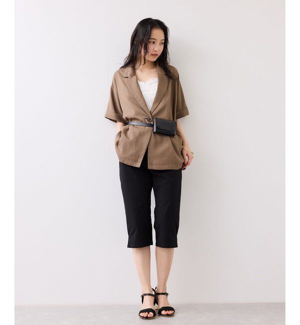 VIS「裾スリットカプリパンツ」|チノ|