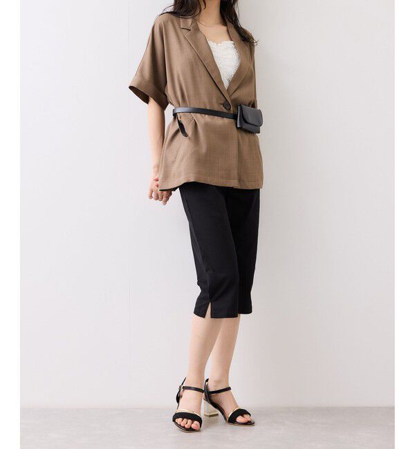 VIS「裾スリットカプリパンツ」|チノ|