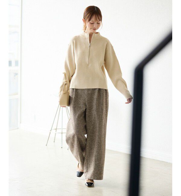 Rope&rsquo;Picnic「【3サイズ展開】きれいめイージーワイドパンツ」|チノ|