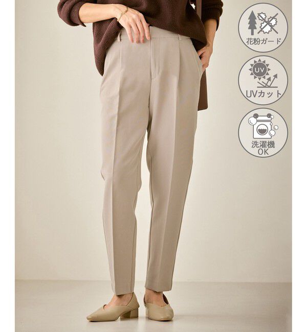 Rope&rsquo;Picnic「【WEB限定カラー】360&deg;ウルトラストレッチ テーパードパンツ/花粉ガード・セットアップ対応」|チノ|キャメル系(26)