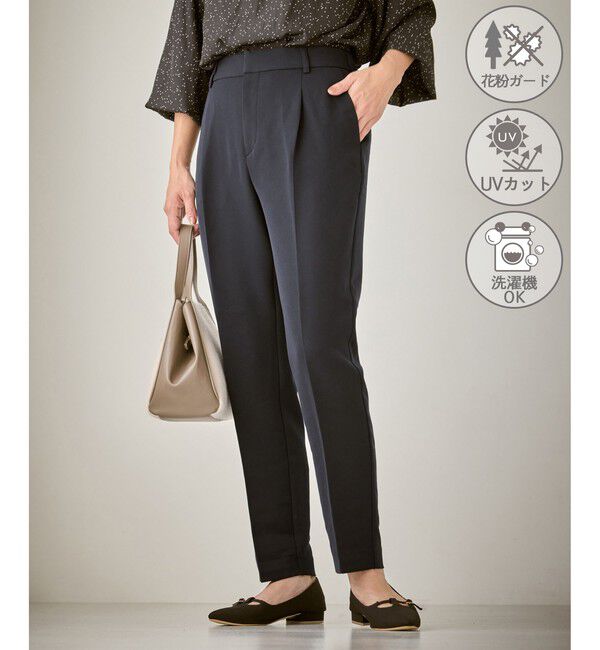 Rope&rsquo;Picnic「【WEB限定カラー】360&deg;ウルトラストレッチ テーパードパンツ/花粉ガード・セットアップ対応」|チノ|ネイビー(40)