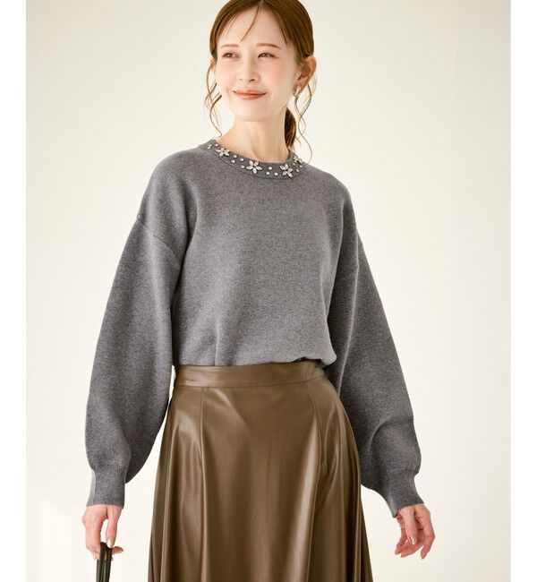 Rope&rsquo;Picnic「ビジューニットプルオーバー」|ニット・セーター|