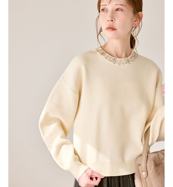 Rope&rsquo;Picnic「ビジューニットプルオーバー」|ニット・セーター|