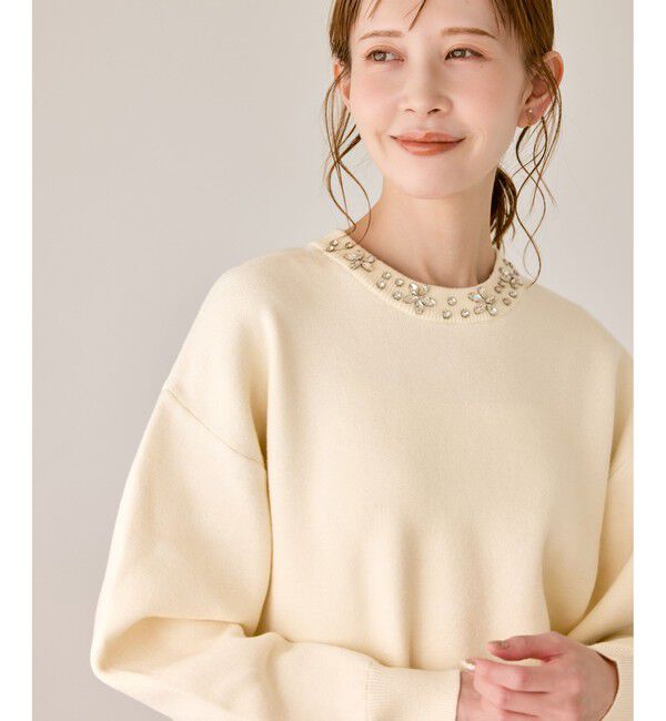 Rope&rsquo;Picnic「ビジューニットプルオーバー」|ニット・セーター|