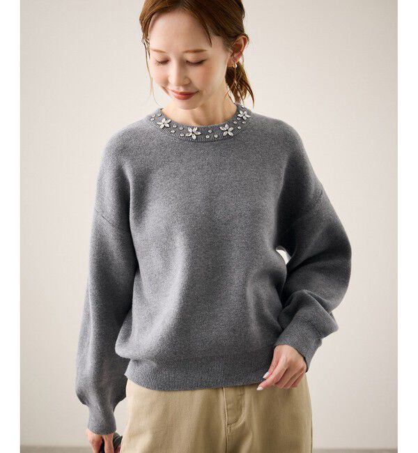 Rope&rsquo;Picnic「ビジューニットプルオーバー」|ニット・セーター|