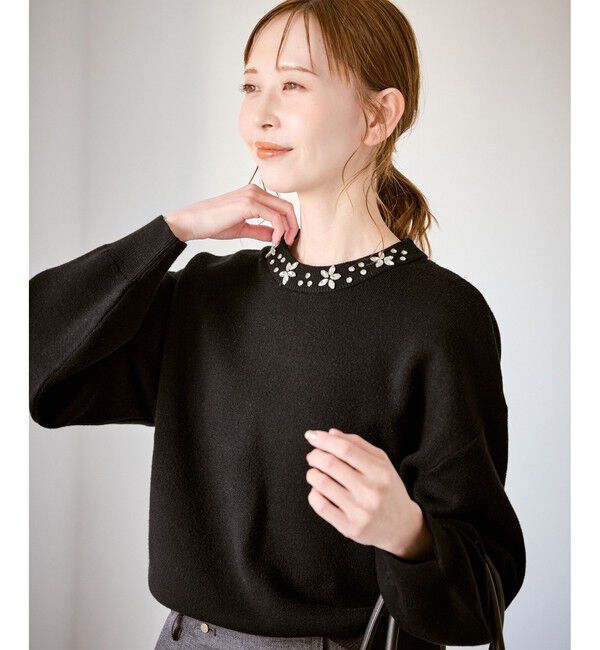 Rope&rsquo;Picnic「ビジューニットプルオーバー」|ニット・セーター|