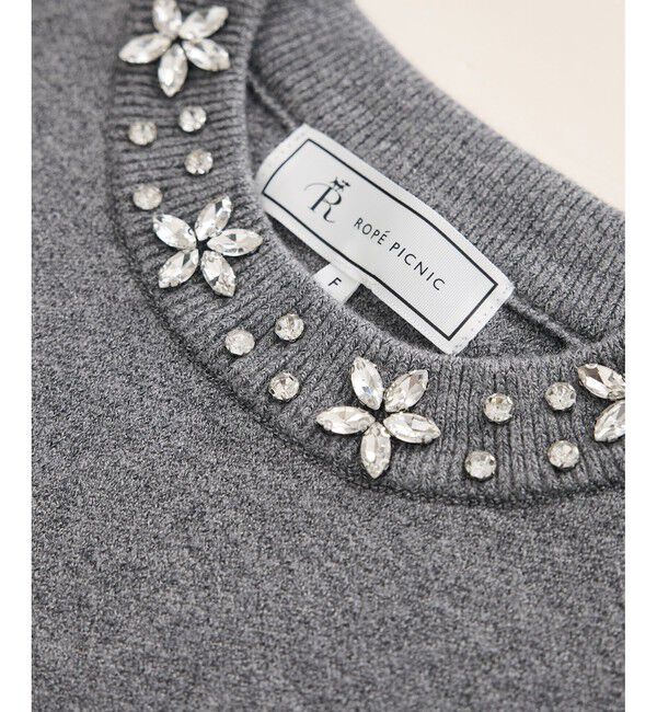 Rope&rsquo;Picnic「ビジューニットプルオーバー」|ニット・セーター|