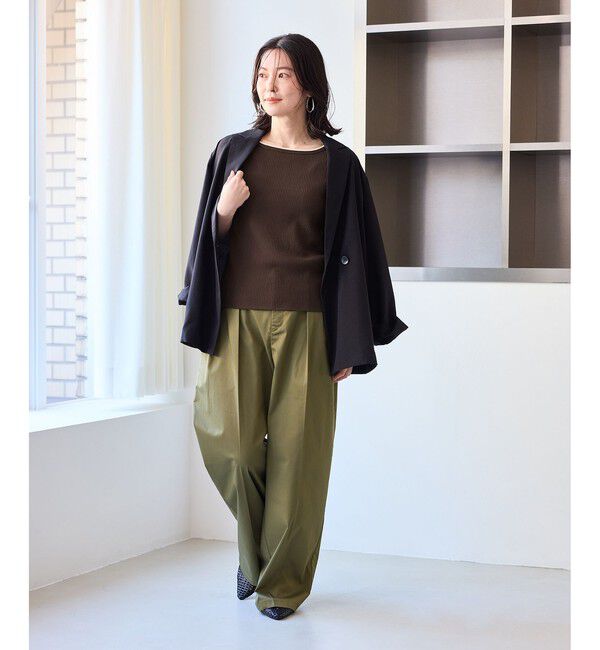 Rope&rsquo;Picnic「シャーベットニット リブハーフスリーブニット/UVケア」|ニット・セーター|