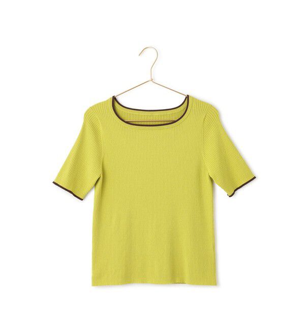 Rope&rsquo;Picnic「シャーベットニット リブハーフスリーブニット/UVケア」|ニット・セーター|