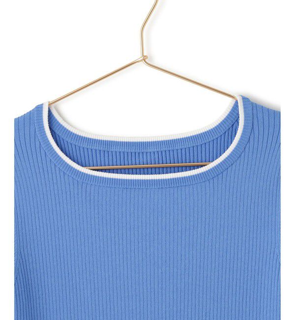 Rope&rsquo;Picnic「シャーベットニット リブハーフスリーブニット/UVケア」|ニット・セーター|
