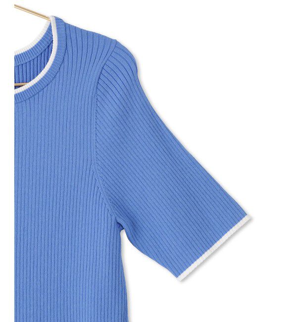 Rope&rsquo;Picnic「シャーベットニット リブハーフスリーブニット/UVケア」|ニット・セーター|