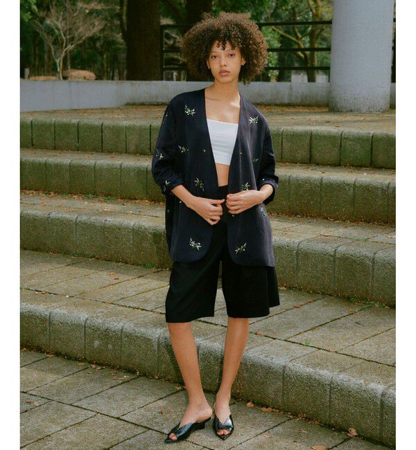 ADAM ET ROPE'「【サステナブル】オックスハーフパンツ」|チノ|