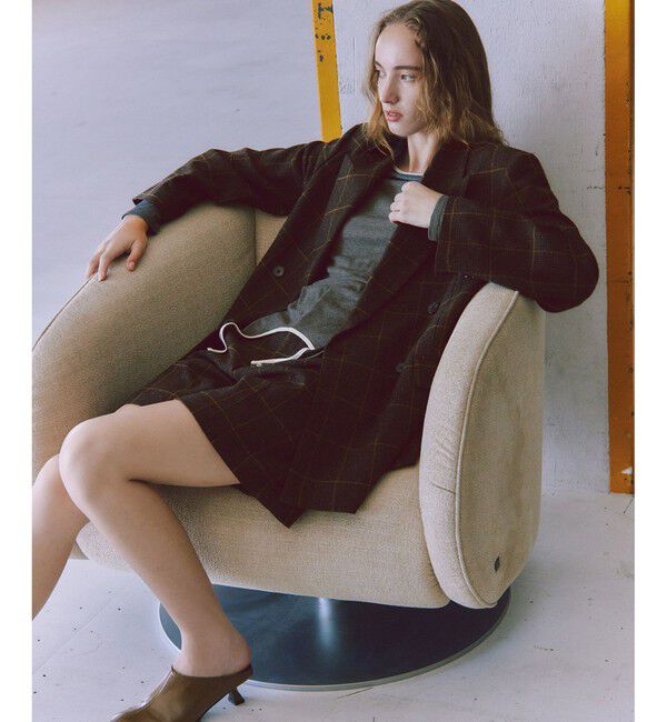 ADAM ET ROPE'「ツイード＆チェックショートパンツ」|チノ|