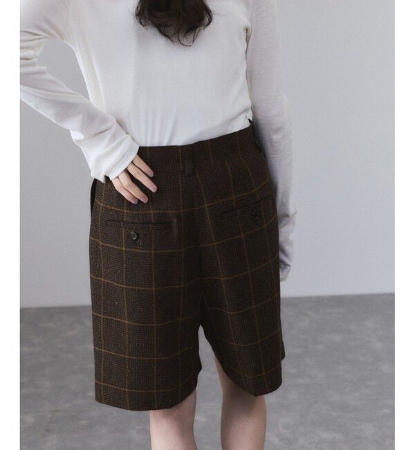 ADAM ET ROPE'「ツイード＆チェックショートパンツ」|チノ|