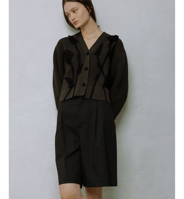 ADAM ET ROPE'「【サステナブル】ソリッド＆ストライプハーフパンツ」|チノ|