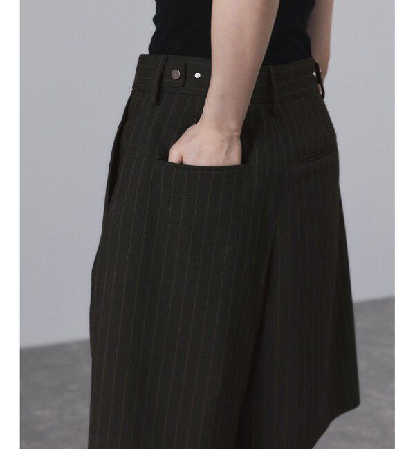 ADAM ET ROPE'「【サステナブル】ソリッド＆ストライプハーフパンツ」|チノ|