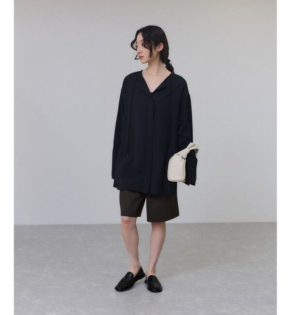 ADAM ET ROPE'「【サステナブル】ソリッド＆ストライプハーフパンツ」|チノ|