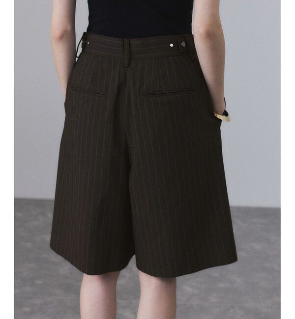 ADAM ET ROPE'「【サステナブル】ソリッド＆ストライプハーフパンツ」|チノ|