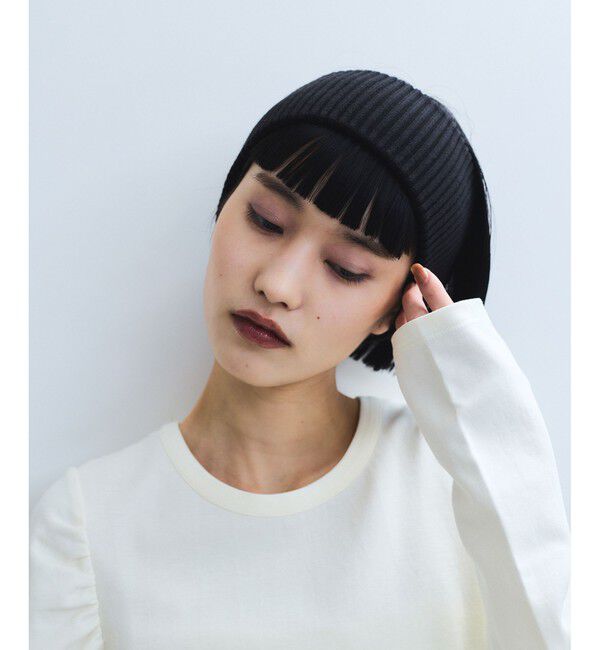 ADAM ET ROPE'「【WEB限定】ボリュームニットターバン」|ヘアバンド|ブラック(01)