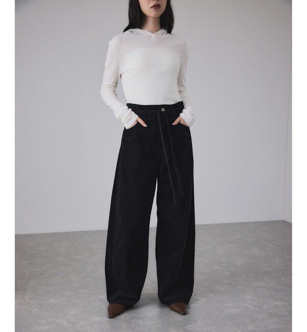 ADAM ET ROPE'「【新色追加】ガーメントダイコーデュロイパンツ」|チノ|ブラック(01)