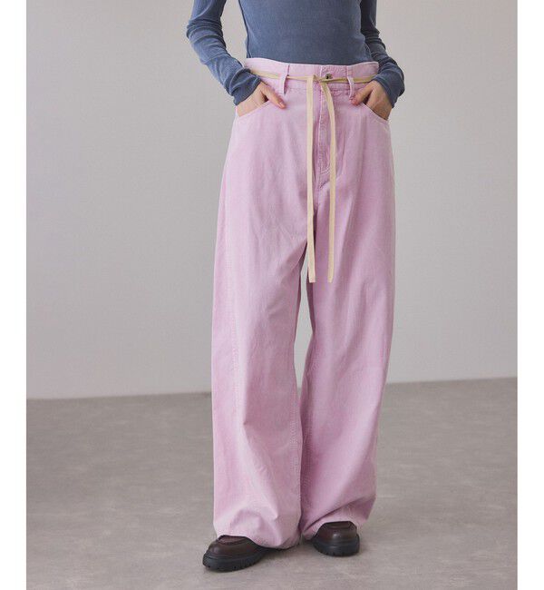 ADAM ET ROPE'「【新色追加】ガーメントダイコーデュロイパンツ」|チノ|ピンク系(65)