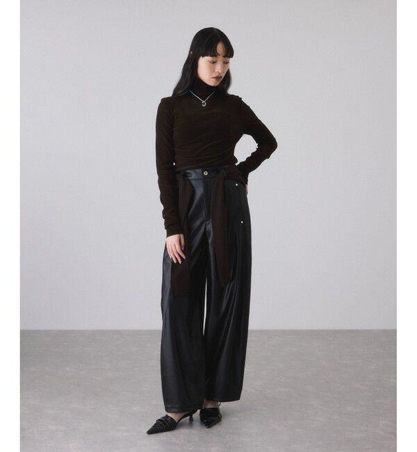 ADAM ET ROPE'「グロスボンディングコクーンパンツ」|チノ|