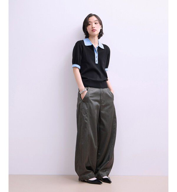 ADAM ET ROPE'「ピグメントダイエッグパンツ」|チノ|