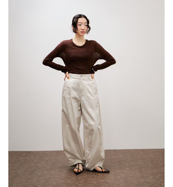 ADAM ET ROPE'「ピグメントダイエッグパンツ」|チノ|