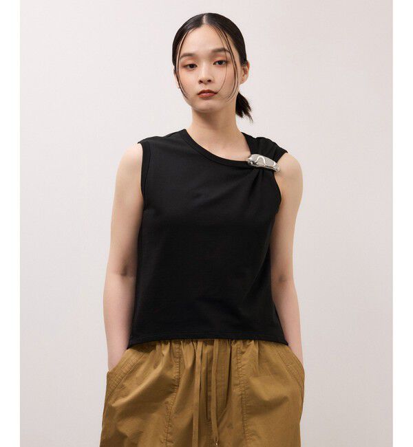 ADAM ET ROPE'「ブローチ付ノースリーブトップス」|タンクトップ|