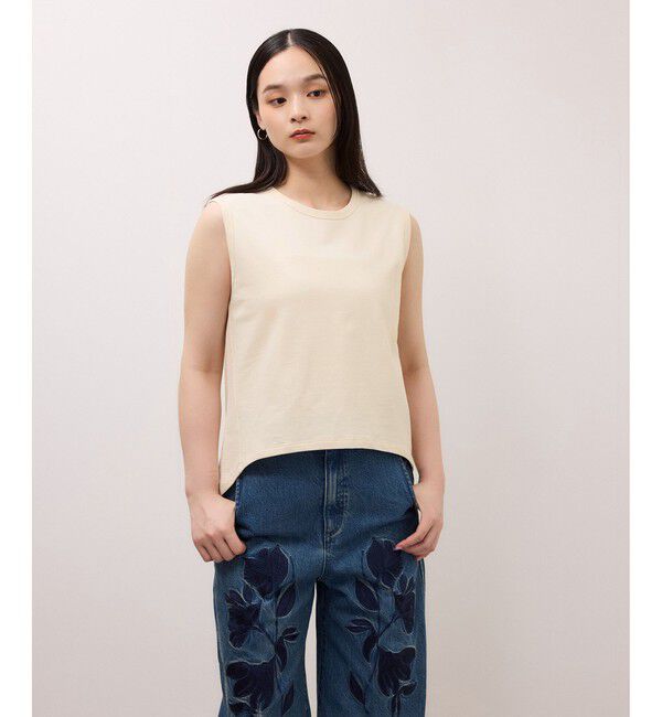 ADAM ET ROPE'「ブローチ付ノースリーブトップス」|タンクトップ|