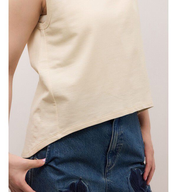 ADAM ET ROPE'「ブローチ付ノースリーブトップス」|タンクトップ|