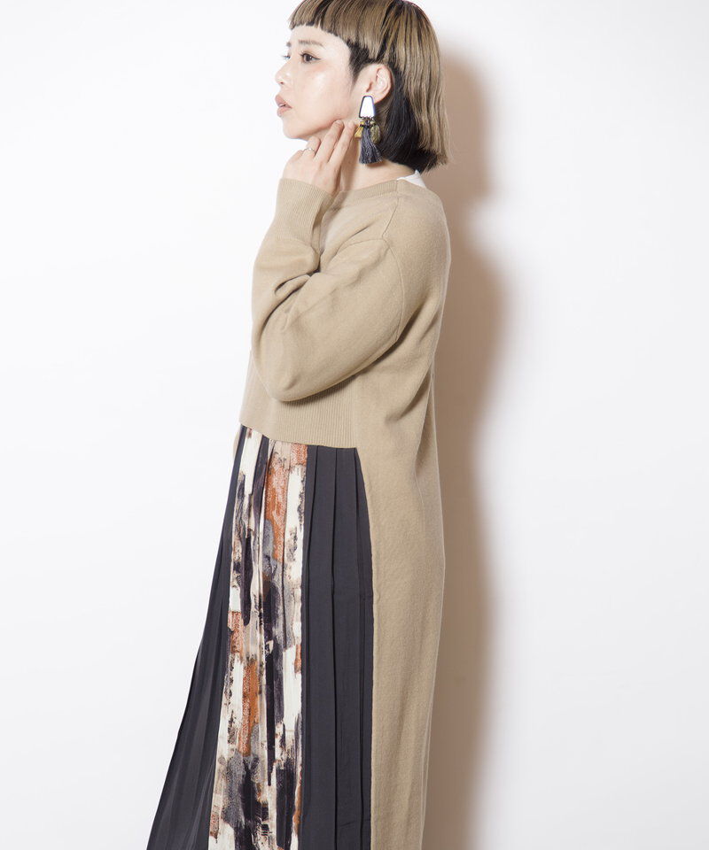  「2WAYバックプリーツニットカーディガン」|ワンピース|