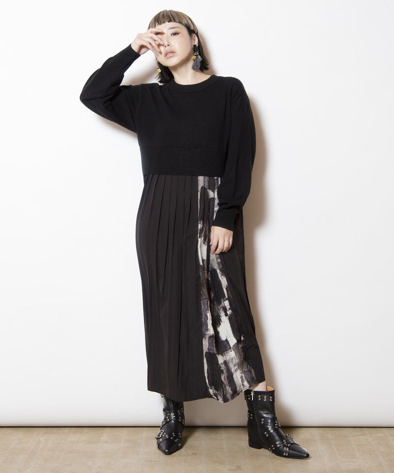  「2WAYバックプリーツニットカーディガン」|ワンピース|