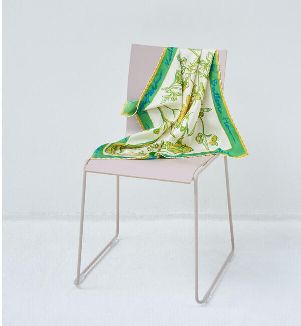  「manipuri | シルクスカーフ フローラ 65&times;65 WOMEN」|バンダナ・スカーフ|GREEN系1