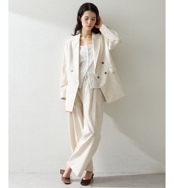 THE PAUSE「【THE PAUSE】コットンリネンタックパンツ」|チノ|